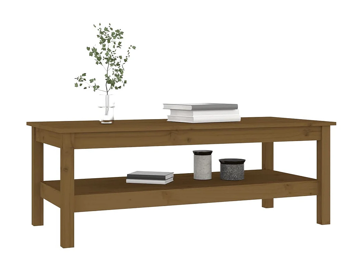 Table basse Marron miel 110x50x40 cm Bois massif de pin