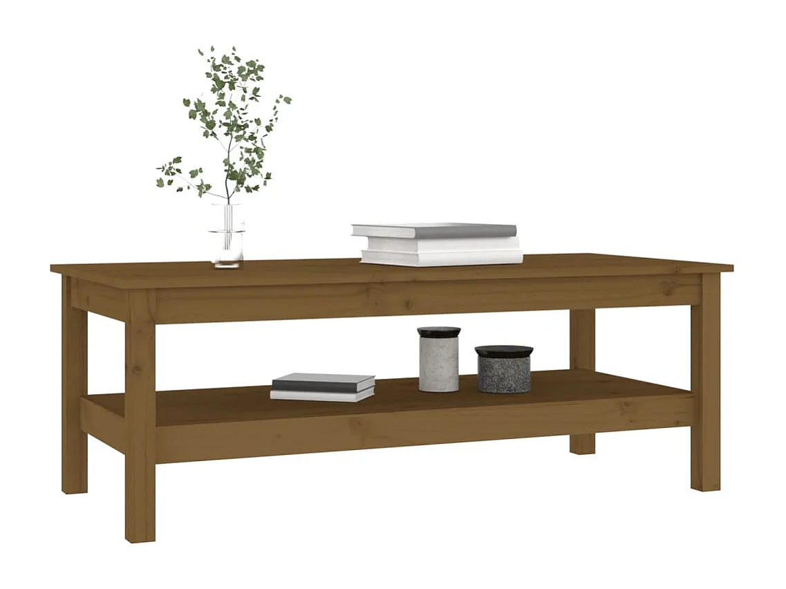 Table basse Marron miel 110x50x40 cm Bois massif de pin