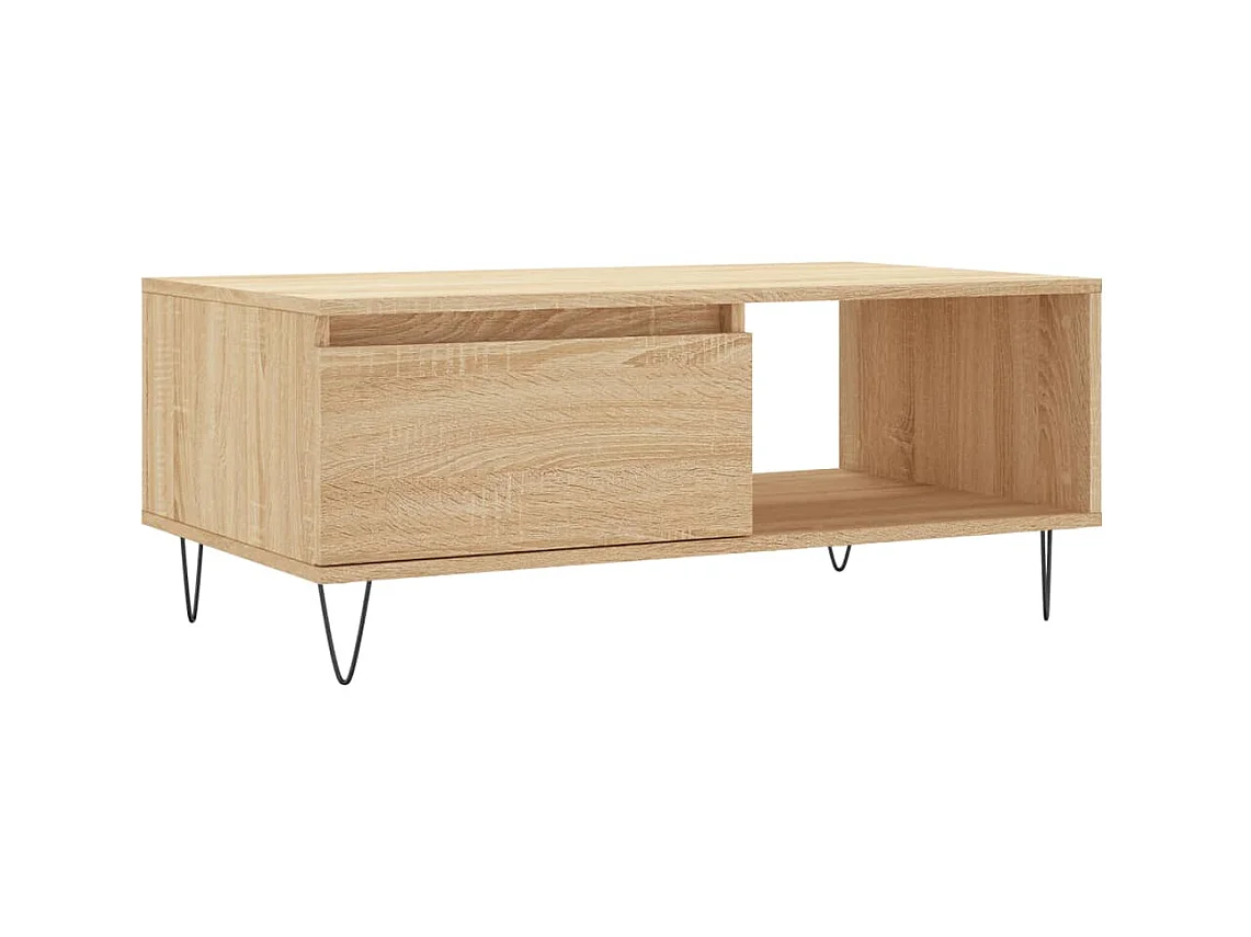 Gold Salontafel Sonoma eiken 90x50x36,5 cm Bewerkt hout
