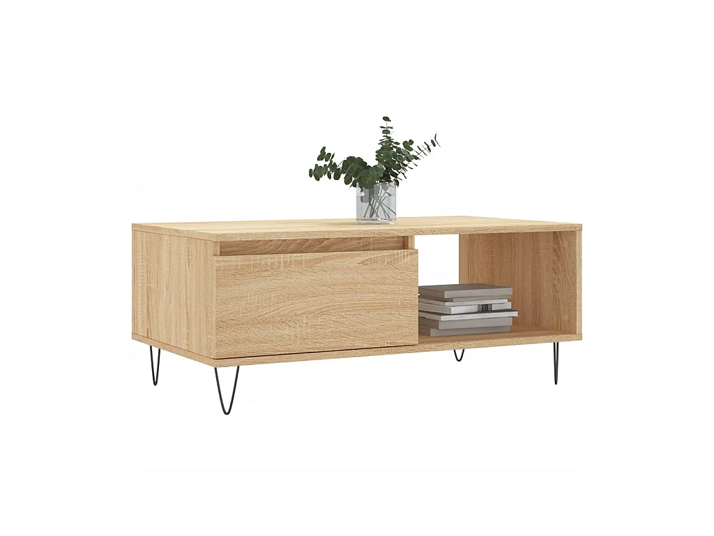 Gold Salontafel Sonoma eiken 90x50x36,5 cm Bewerkt hout