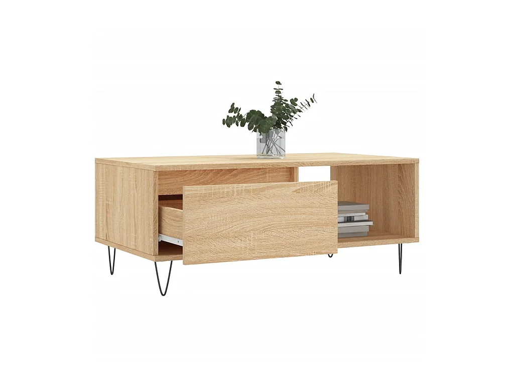 Gold Salontafel Sonoma eiken 90x50x36,5 cm Bewerkt hout