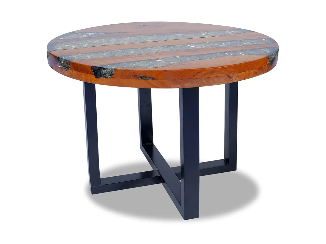 Tavolino in resina teak oro 60 cm