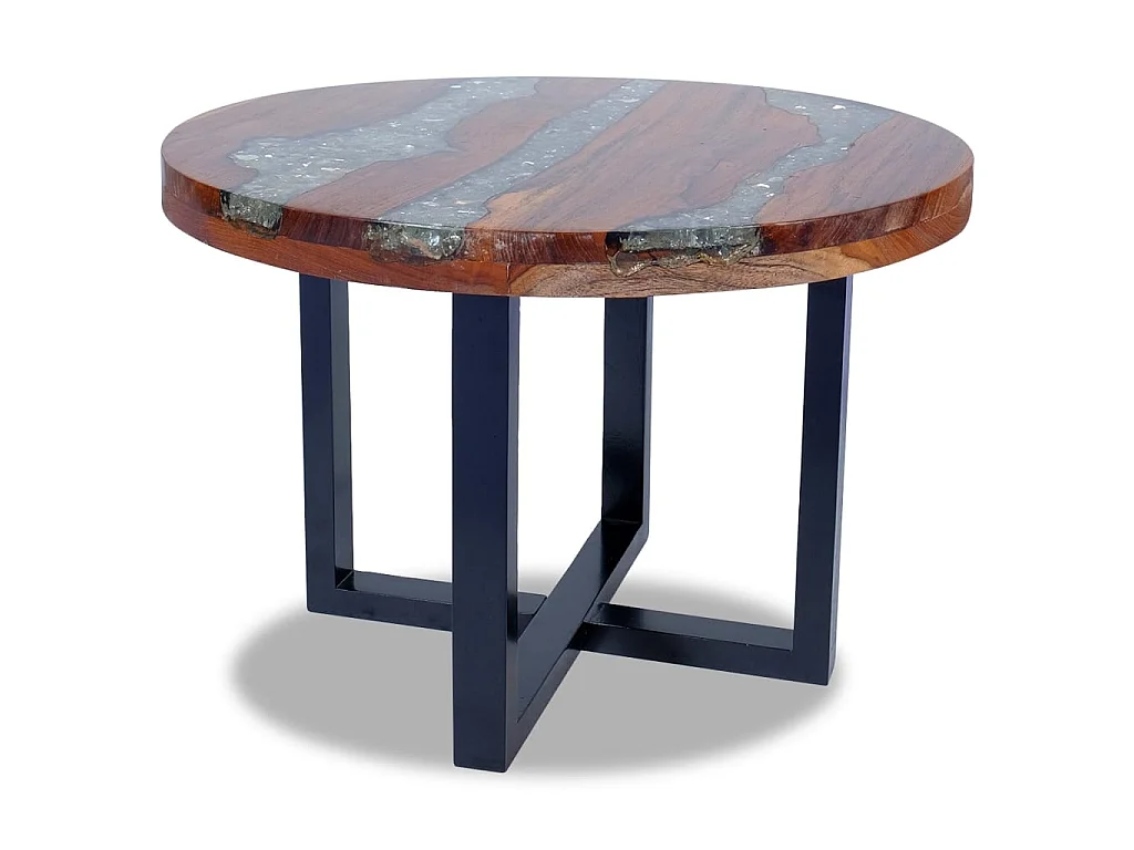 Tavolino in resina teak oro 60 cm