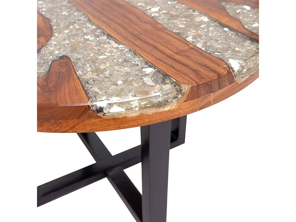 Tavolino in resina teak oro 60 cm