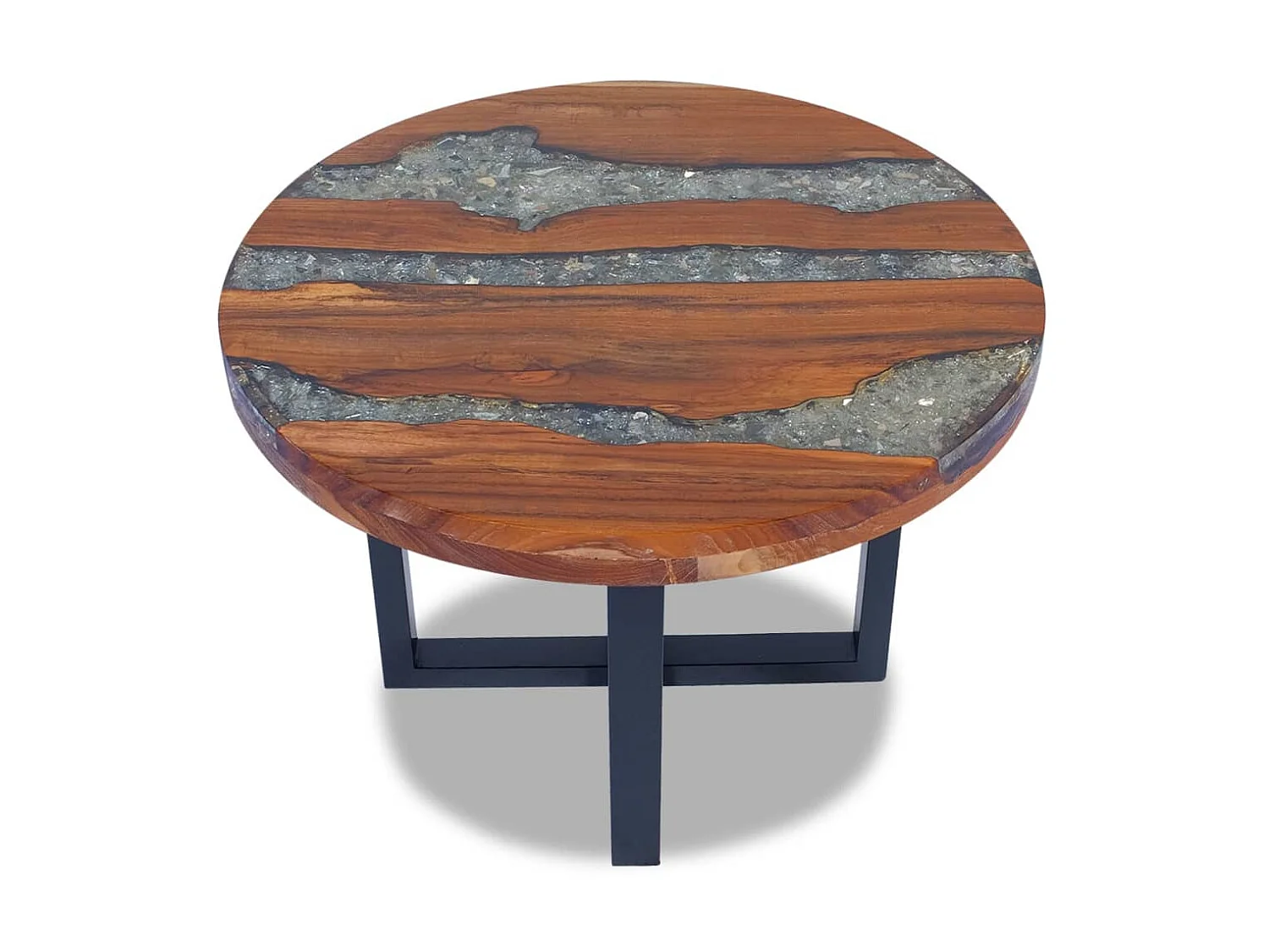 Tavolino in resina teak oro 60 cm