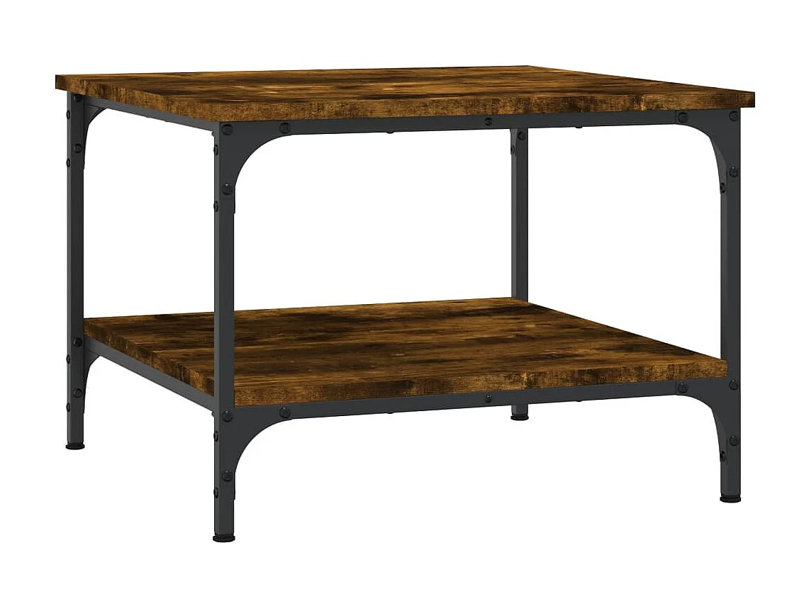 Table basse chêne fumé 55x55x40 cm bois d'ingénierie