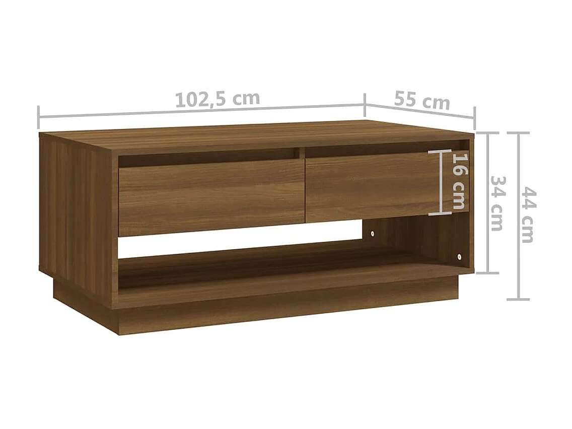 Mesa de centro Gold Roble marrón 102,5x55x44 cm Aglomerado
