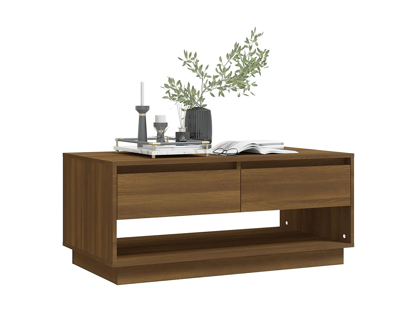 Mesa de centro Gold Roble marrón 102,5x55x44 cm Aglomerado