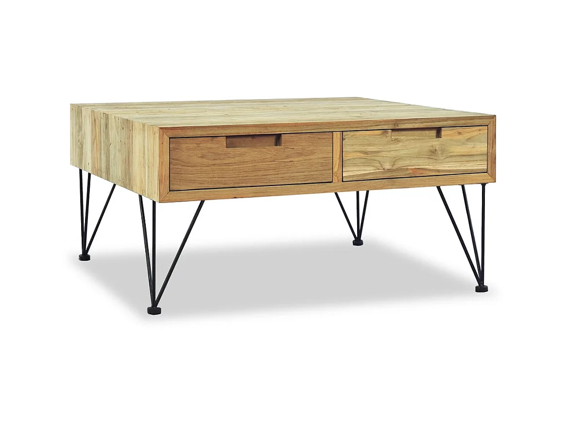 Table basse 80 x 80 x 40 cm Teck massif