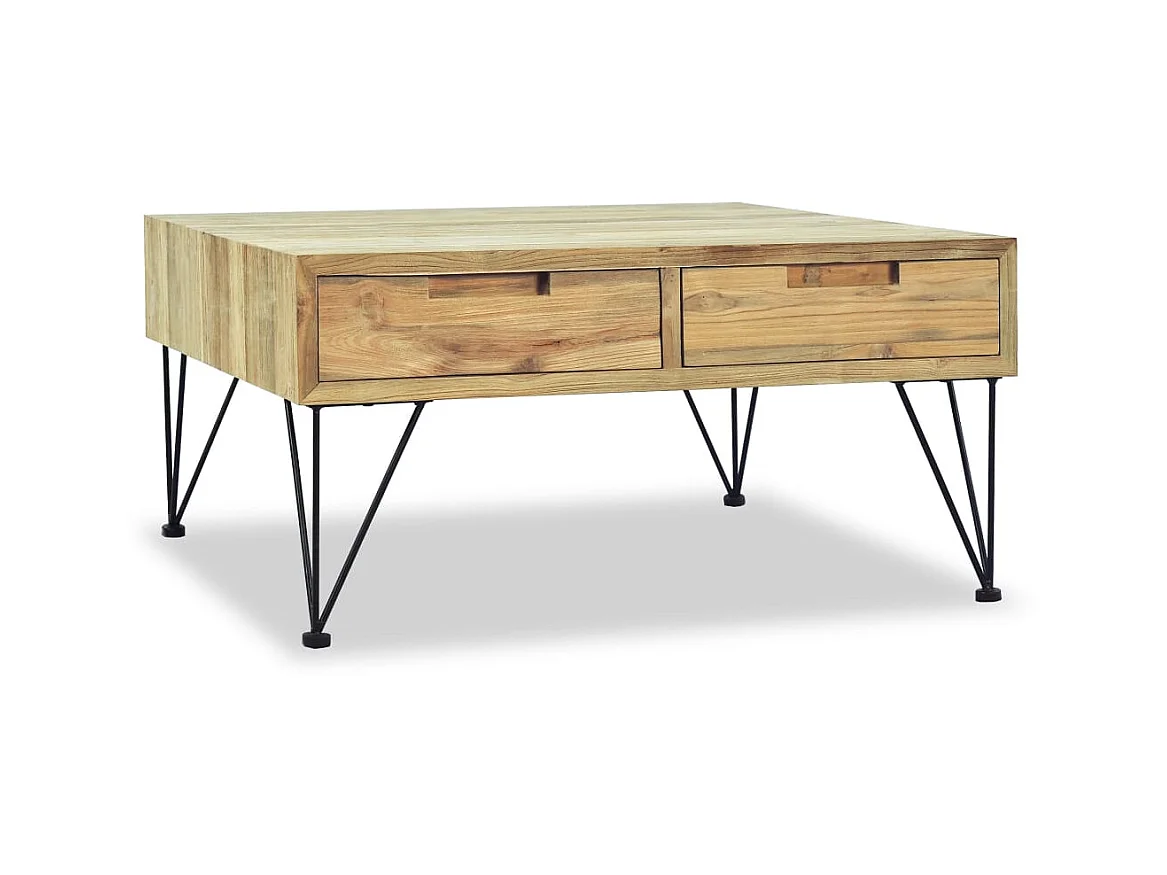 Table basse 80 x 80 x 40 cm Teck massif