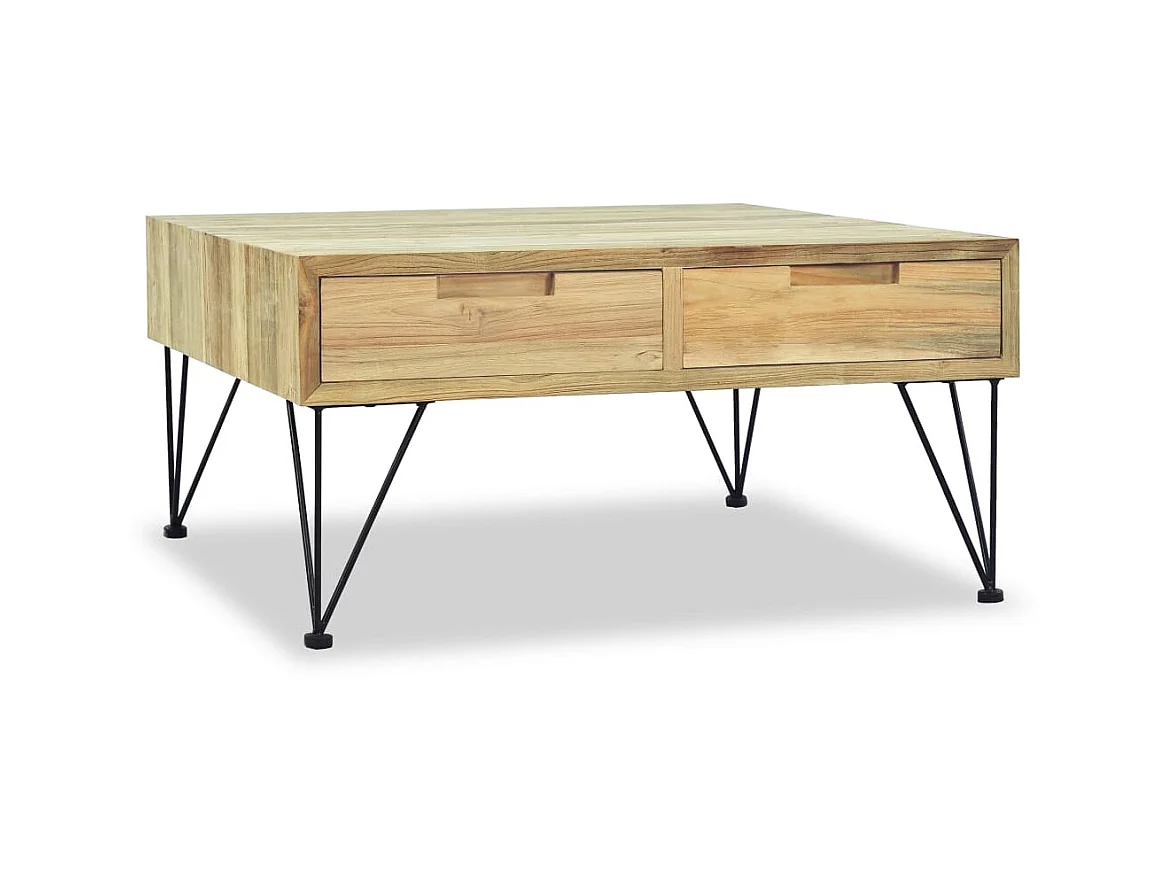 Table basse 80 x 80 x 40 cm Teck massif