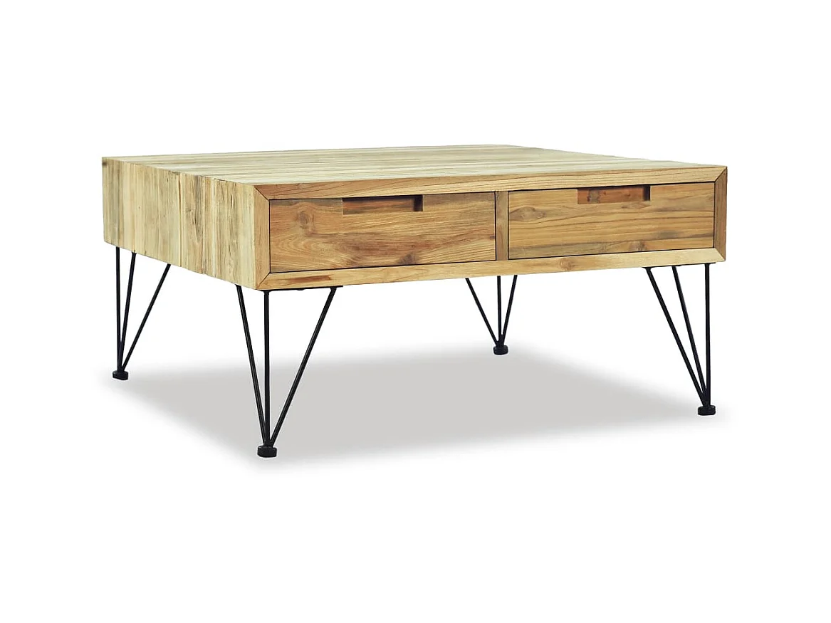 Table basse 80 x 80 x 40 cm Teck massif
