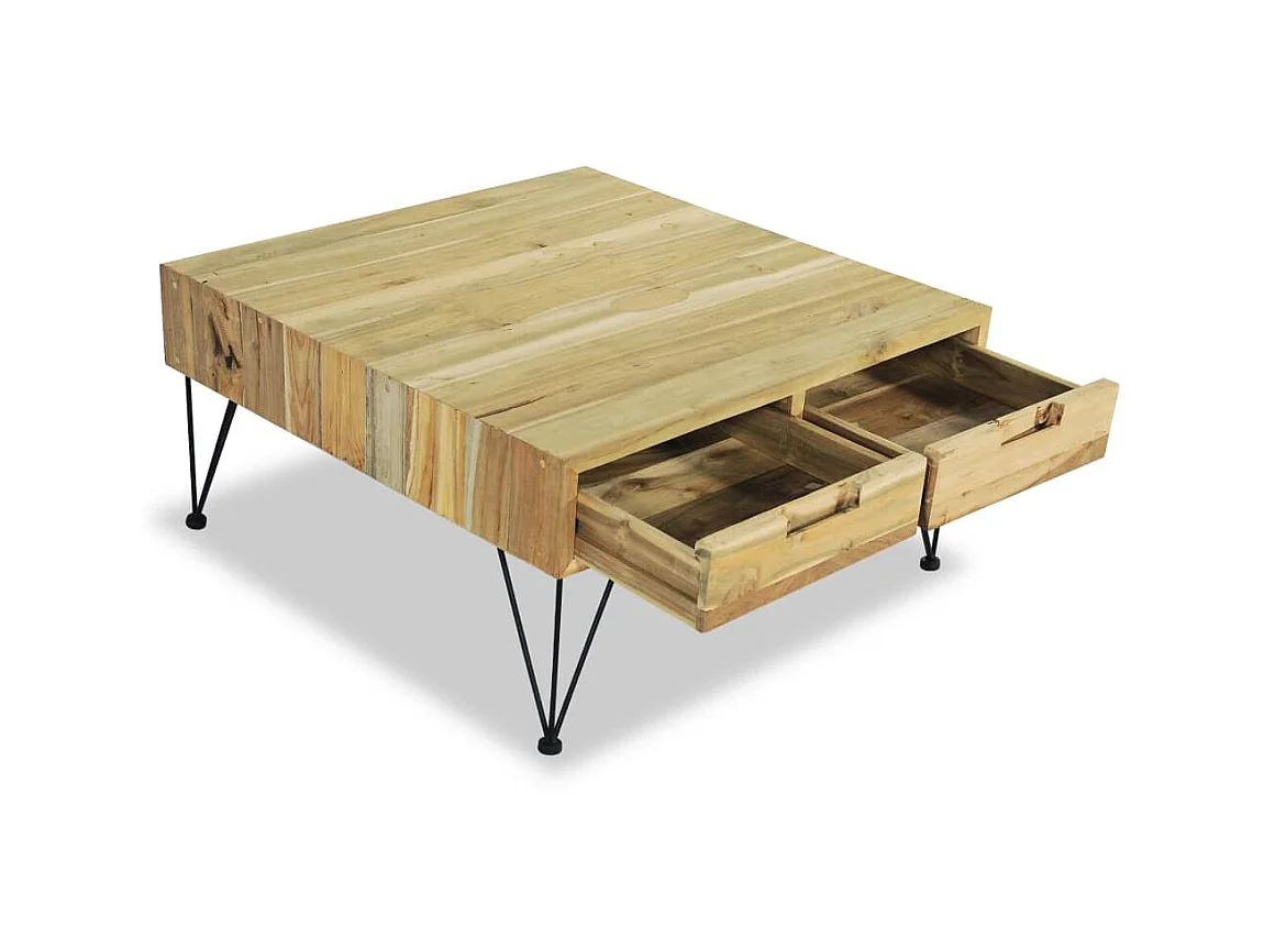 Table basse 80 x 80 x 40 cm Teck massif