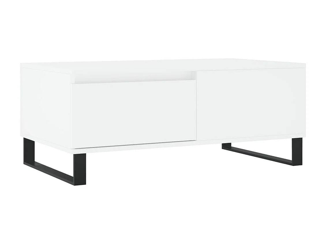 Mesa de centro dourada branca 90x50x36,5 cm Madeira trabalhada