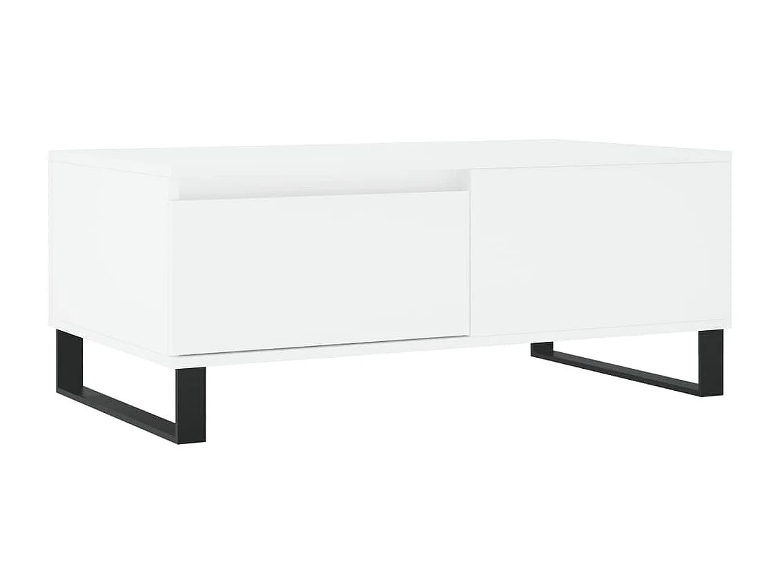Table basse Blanc 90x50x36,5 cm Bois d'ingénierie