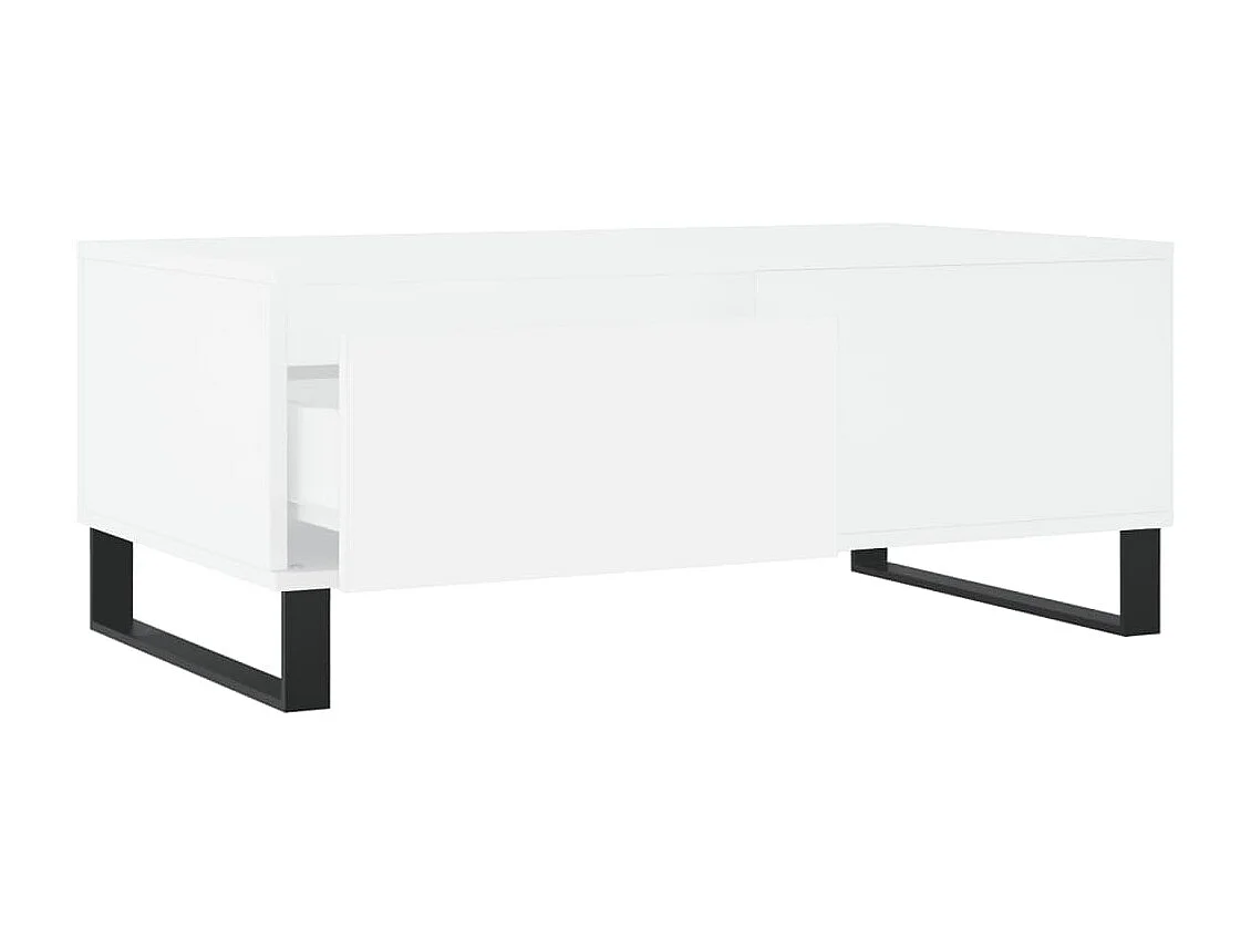 Table basse Blanc 90x50x36,5 cm Bois d'ingénierie