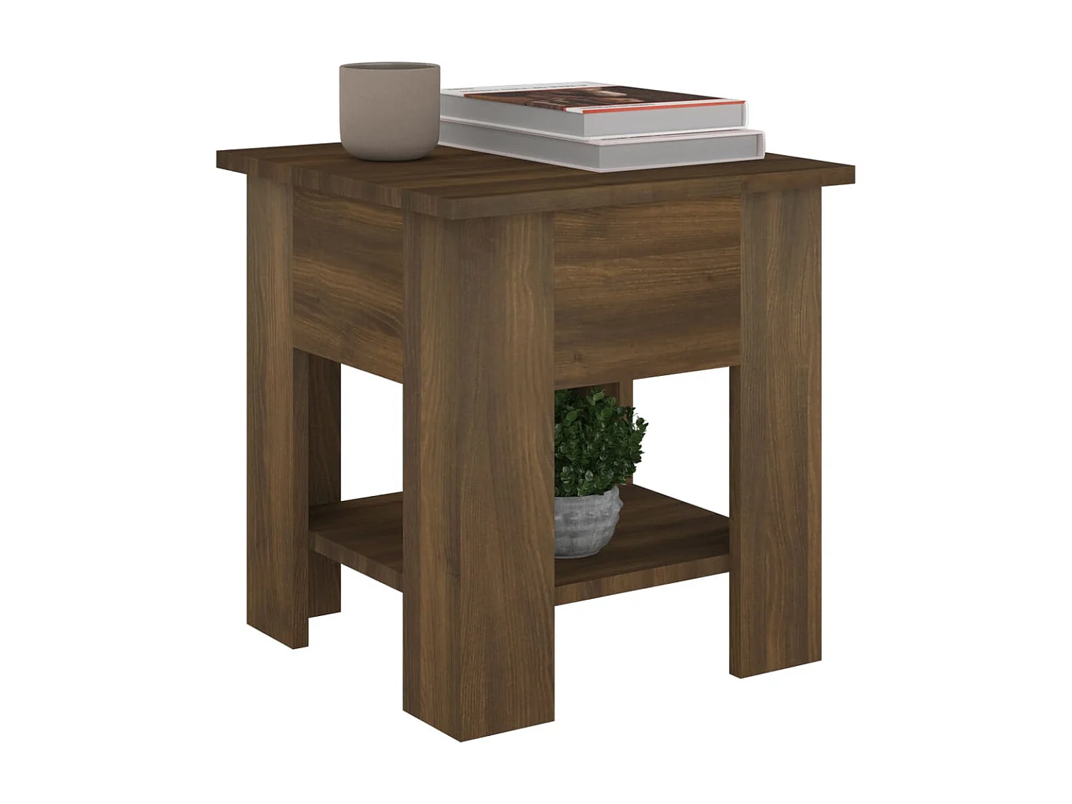 Mesa de centro dourada Carvalho castanho 40x40x42 cm Madeira artificial