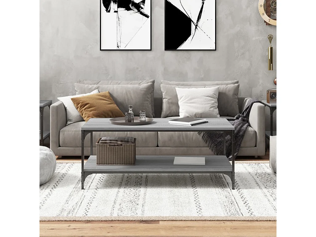 Tavolino grigio Gold Sonoma 100x50x40 cm MDF