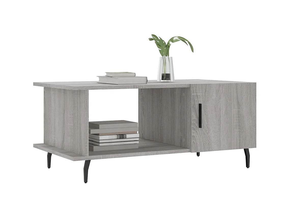 Table basse sonoma gris 90x50x40 cm bois d'ingénierie