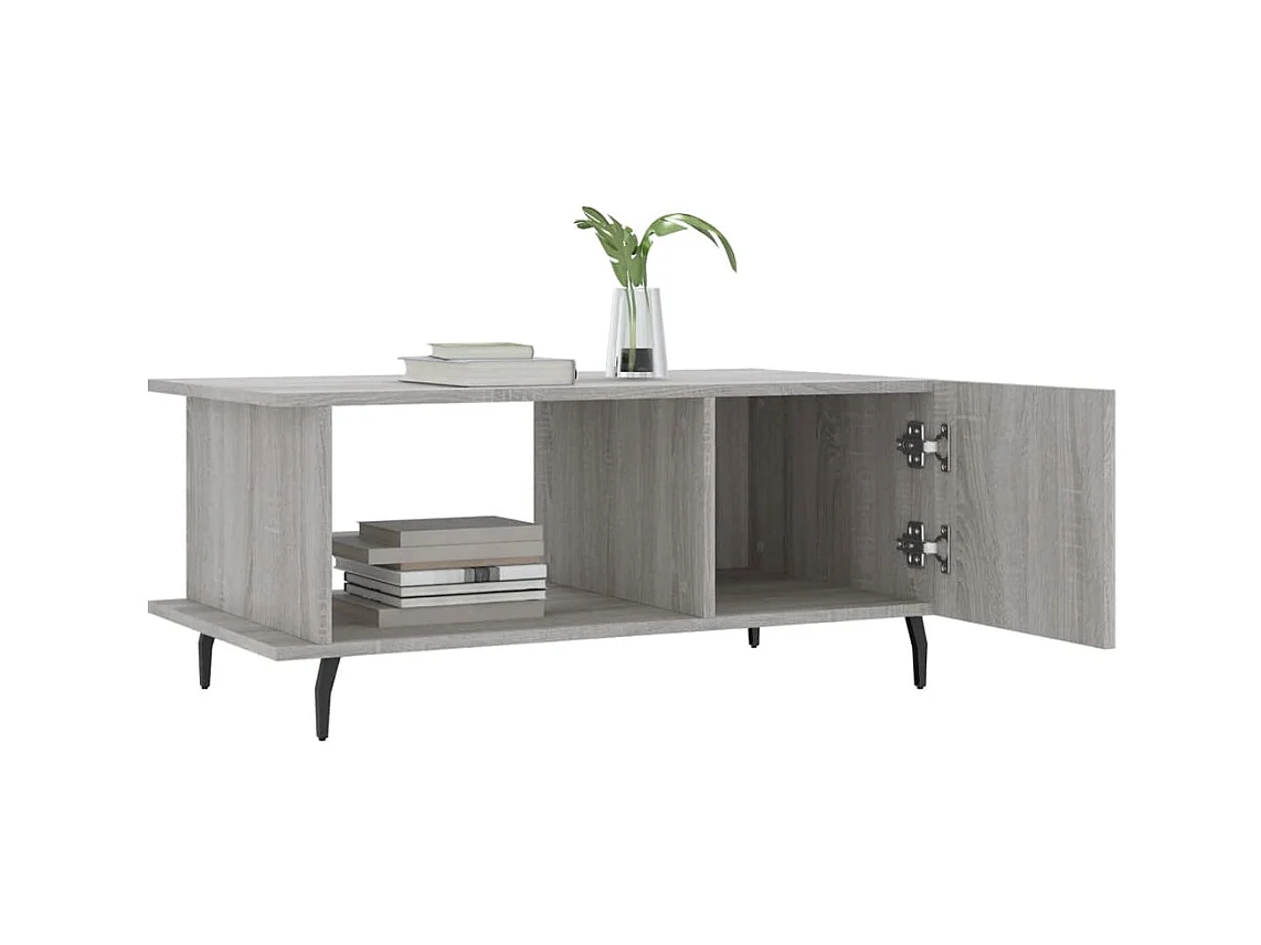 Table basse sonoma gris 90x50x40 cm bois d'ingénierie