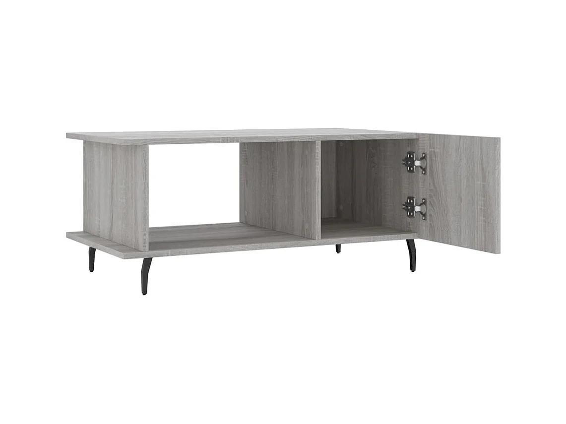 Table basse sonoma gris 90x50x40 cm bois d'ingénierie