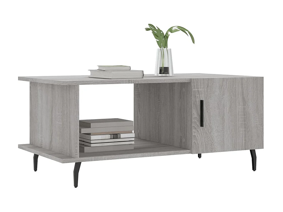 Table basse sonoma gris 90x50x40 cm bois d'ingénierie
