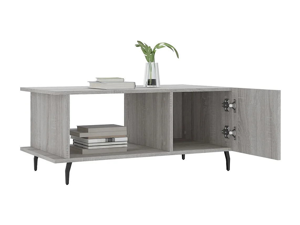 Table basse sonoma gris 90x50x40 cm bois d'ingénierie