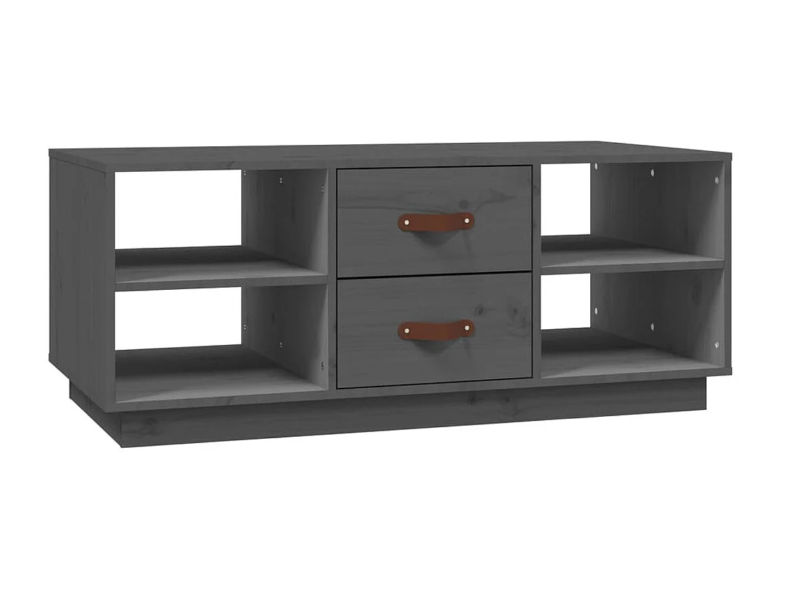 Tavolino Gold Grigio 100x50x41 cm Legno di pino massiccio