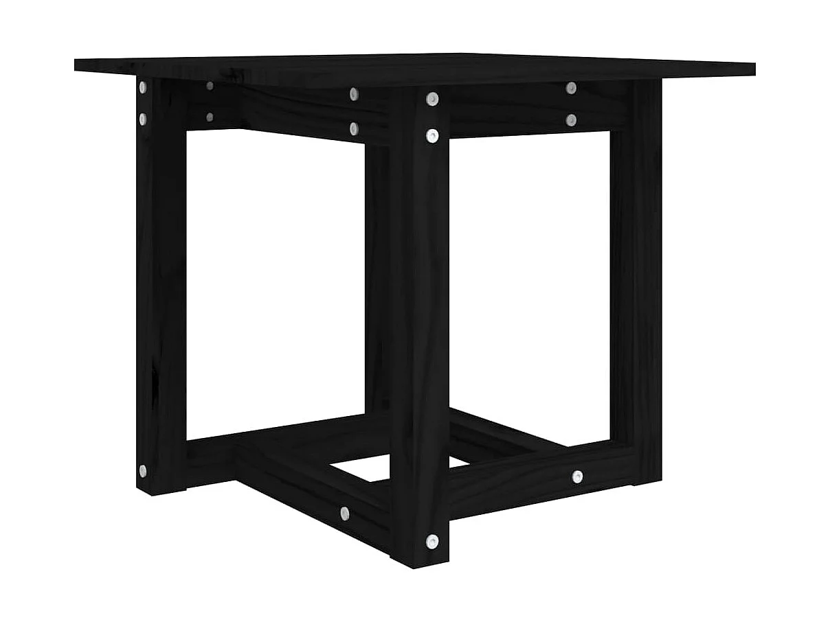 Mesa de centro dourada preta 50x50x45 cm Madeira maciça de pinho