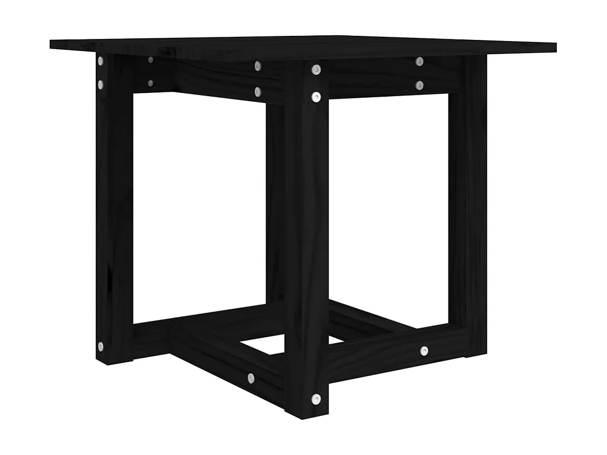 Gold Salontafel Zwart 50x50x45 cm Massief grenenhout