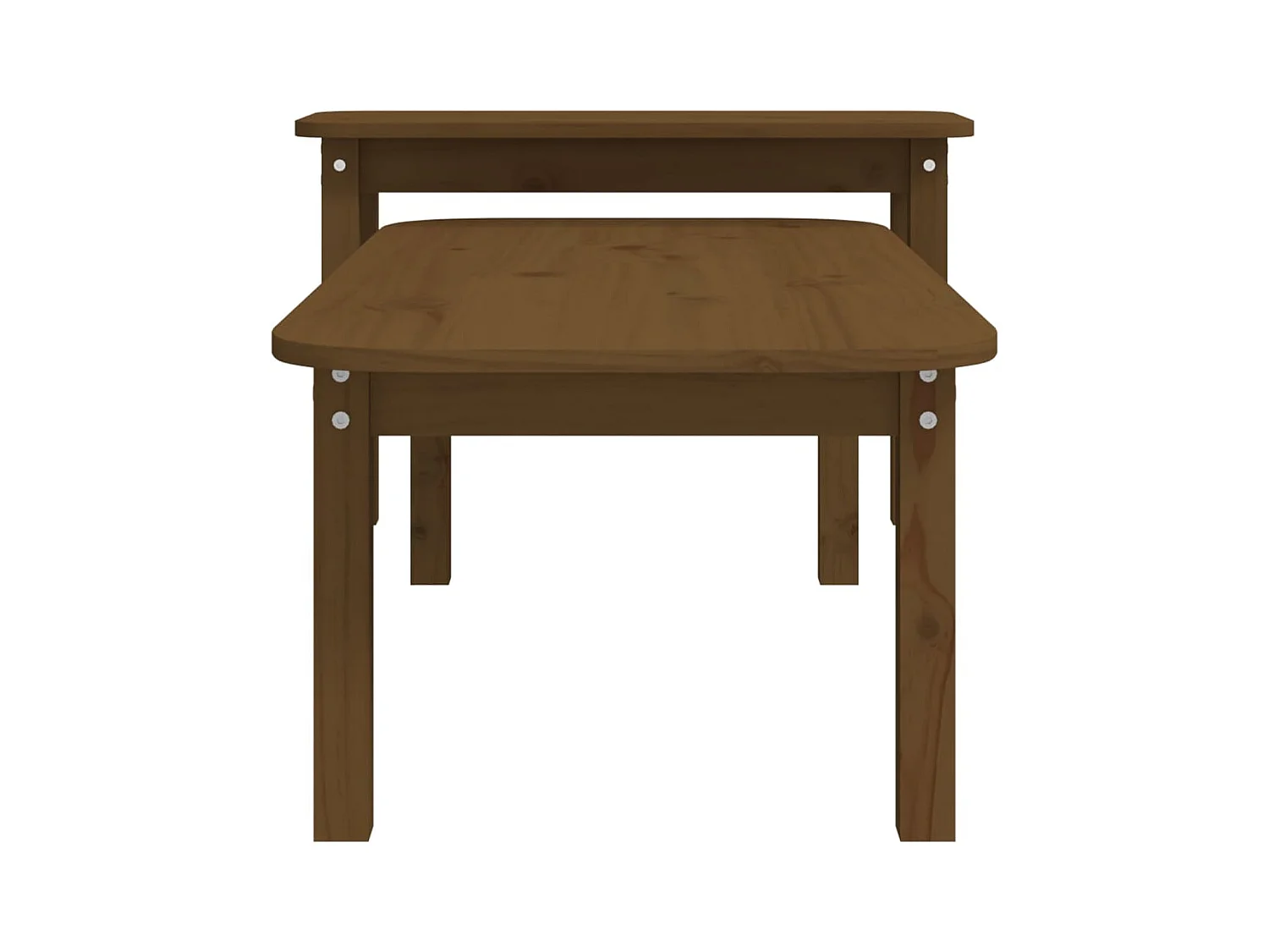 Ensemble de tables basses 2 pcs Marron miel Bois massif de pin