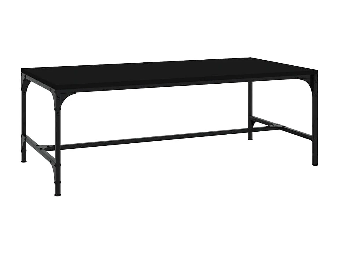 Gold Salontafel Zwart 80x50x35 cm Bewerkt hout