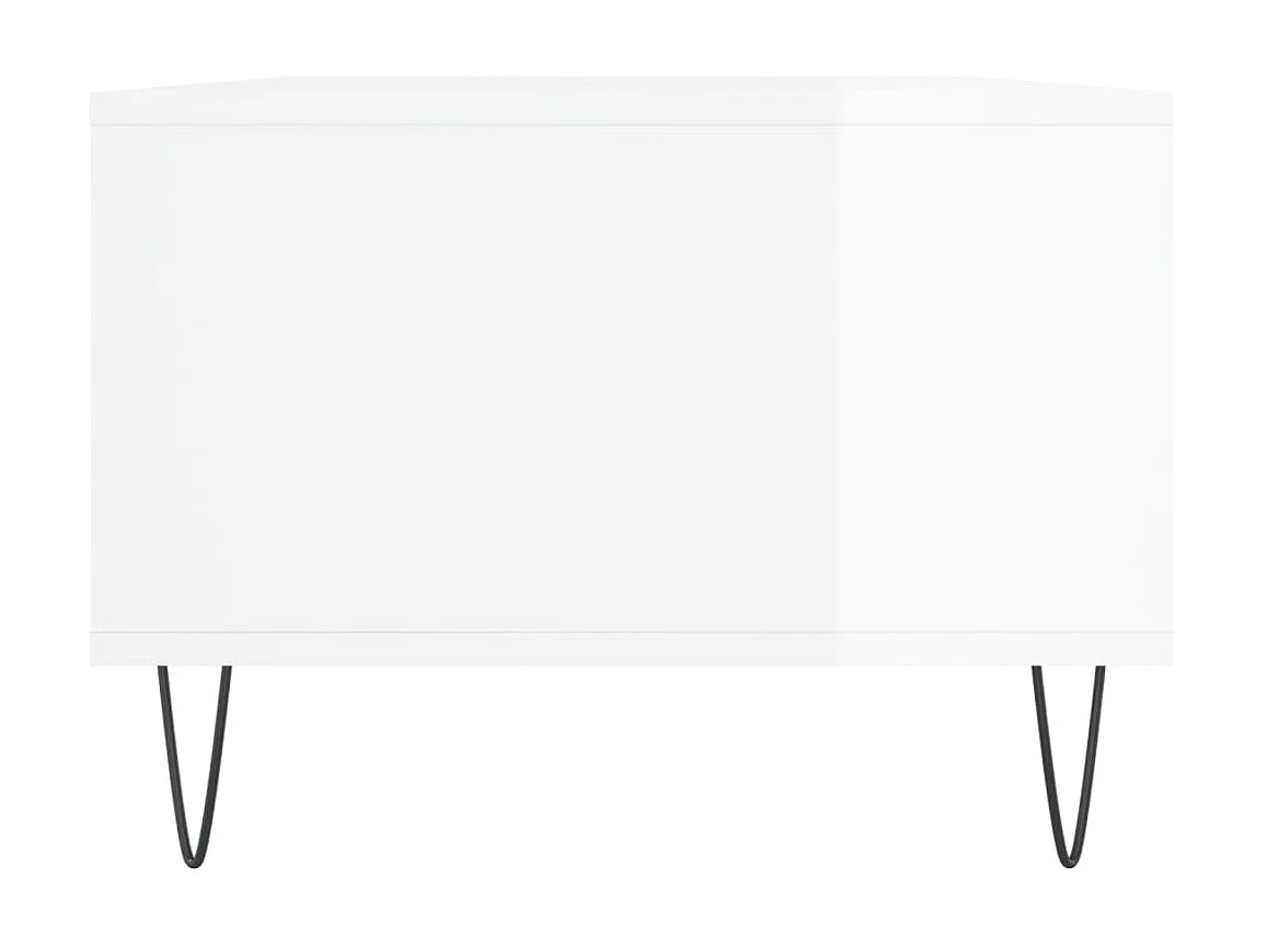 Table basse Blanc brillant 90x50x36,5 cm Bois d'ingénierie
