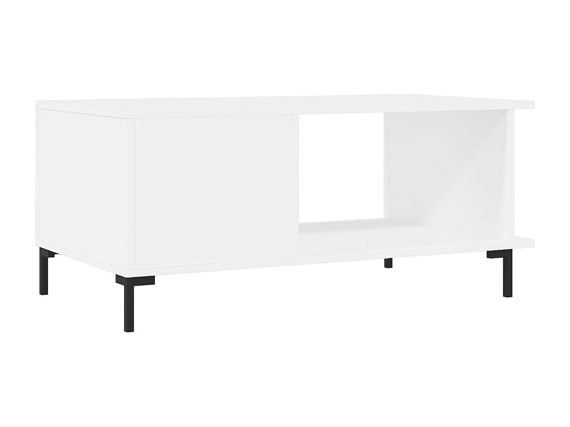 Table basse blanc 90x50x40 cm bois d'ingénierie