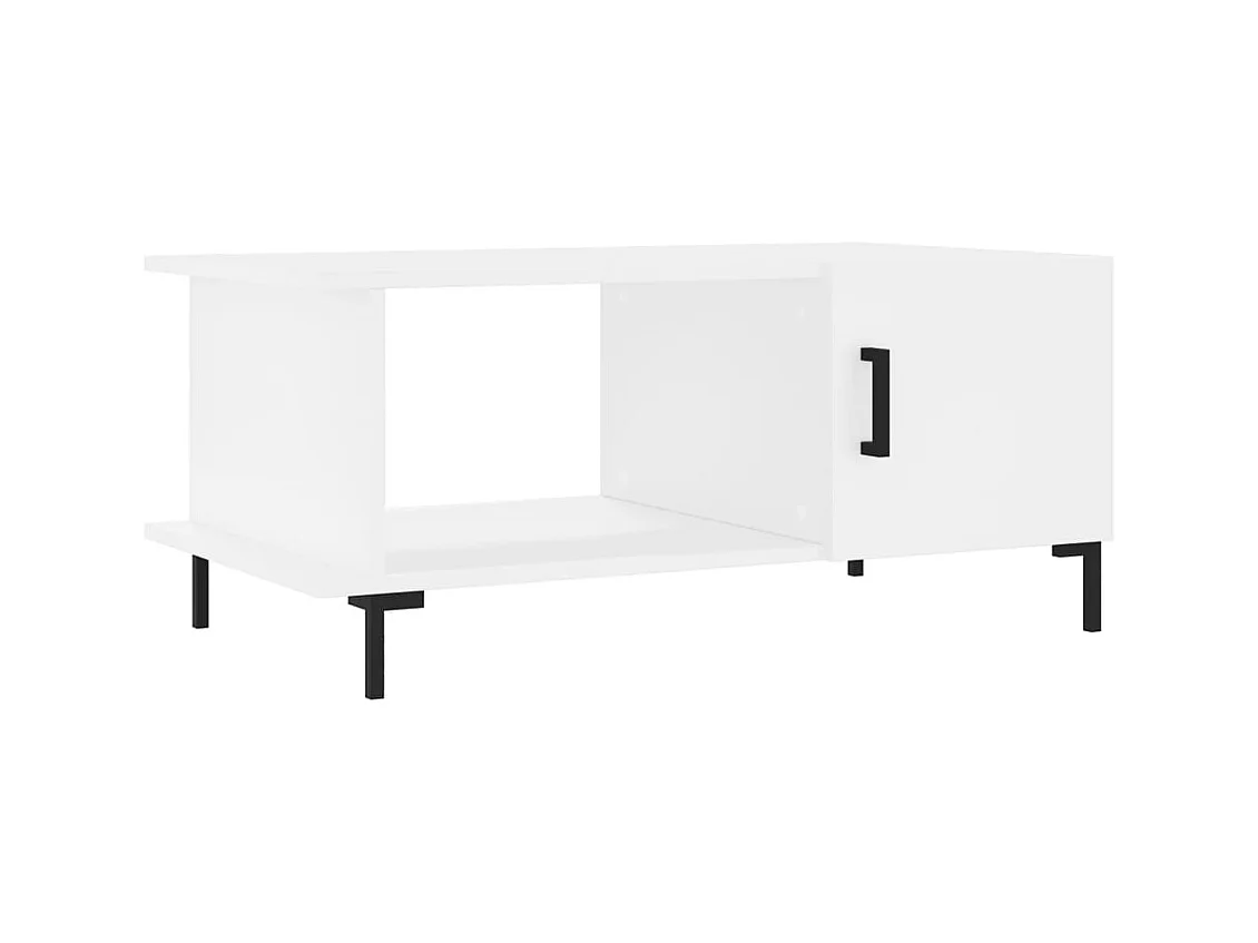 Table basse blanc 90x50x40 cm bois d'ingénierie