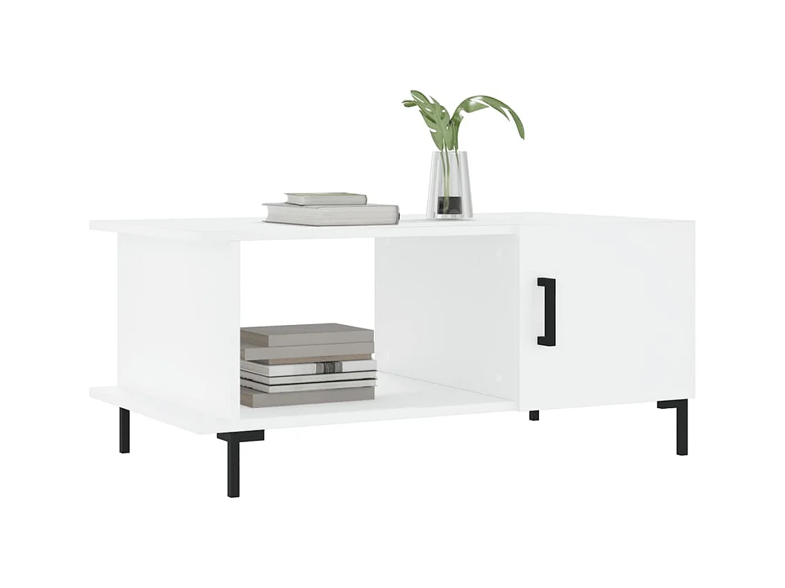 Table basse blanc 90x50x40 cm bois d'ingénierie
