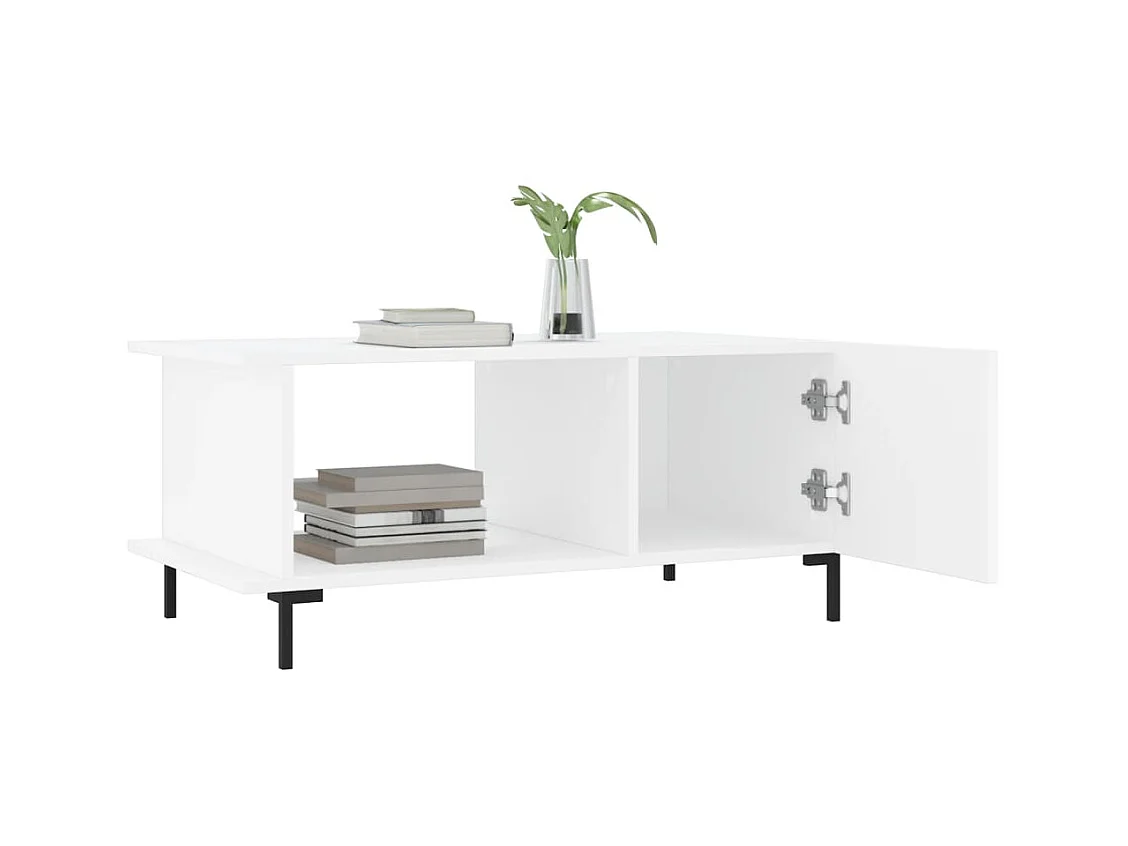 Table basse blanc 90x50x40 cm bois d'ingénierie