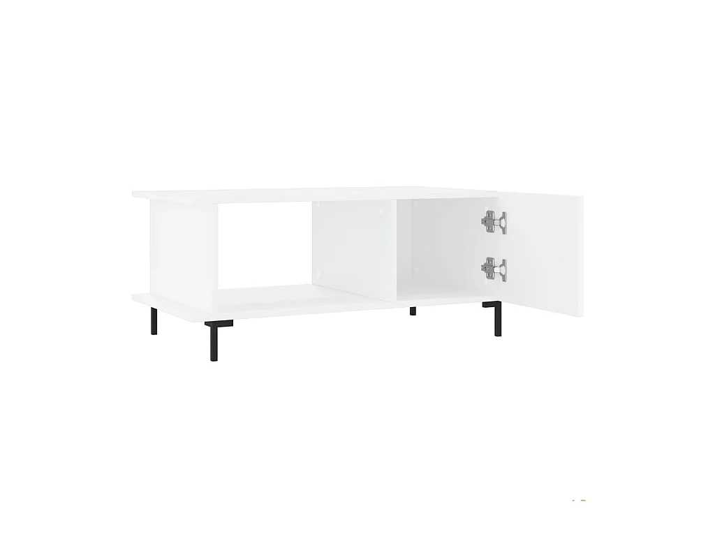 Table basse blanc 90x50x40 cm bois d'ingénierie