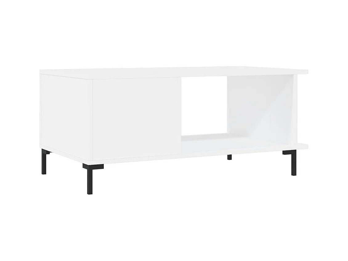Table basse blanc 90x50x40 cm bois d'ingénierie