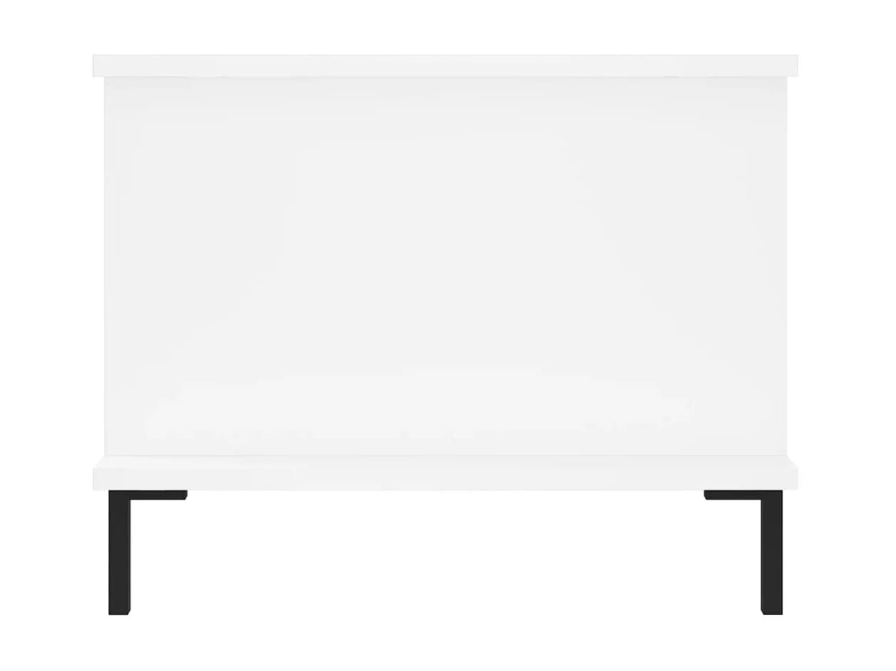 Goldfarbener Couchtisch, weiß, 90 x 50 x 40 cm, Holzwerkstoff