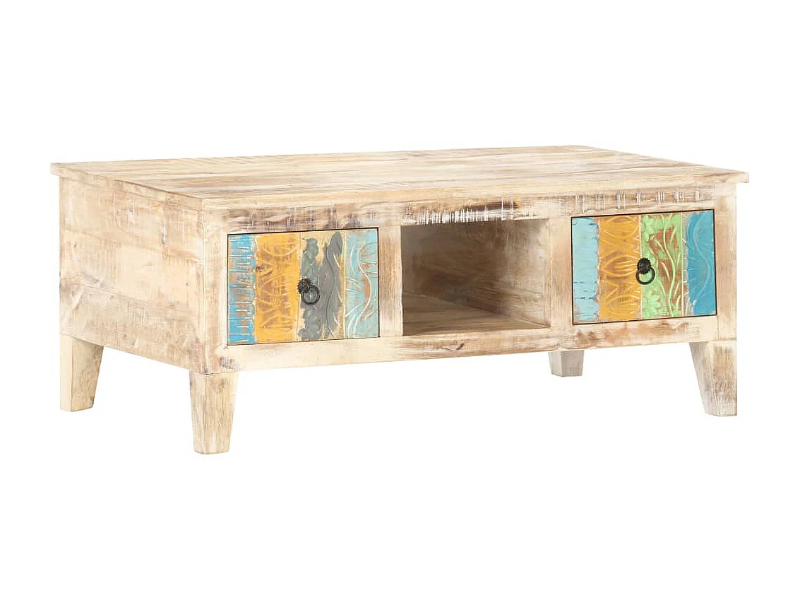 Table basse 100x55x40 cm Bois d'acacia brut