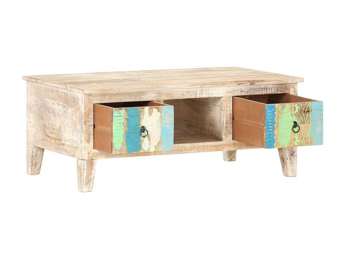 Table basse 100x55x40 cm Bois d'acacia brut