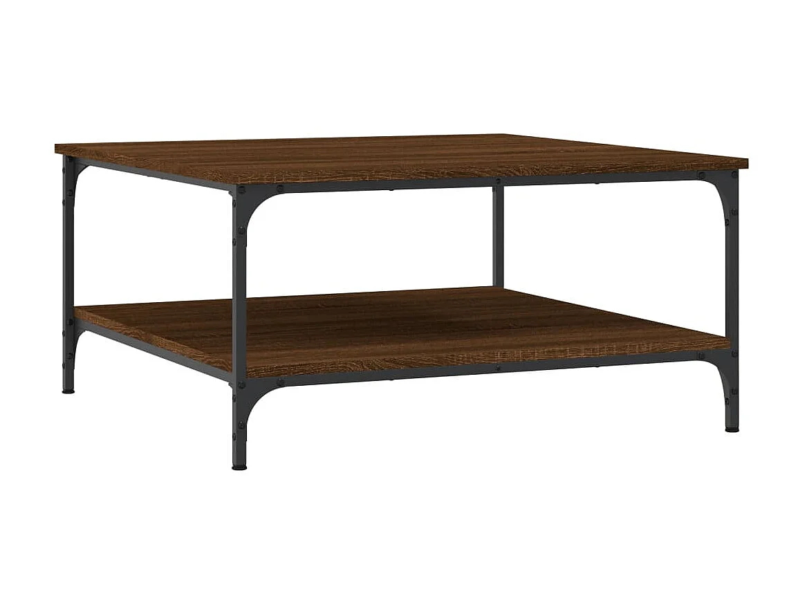 Goudbruin eiken salontafel 80x80x40 cm samengesteld hout