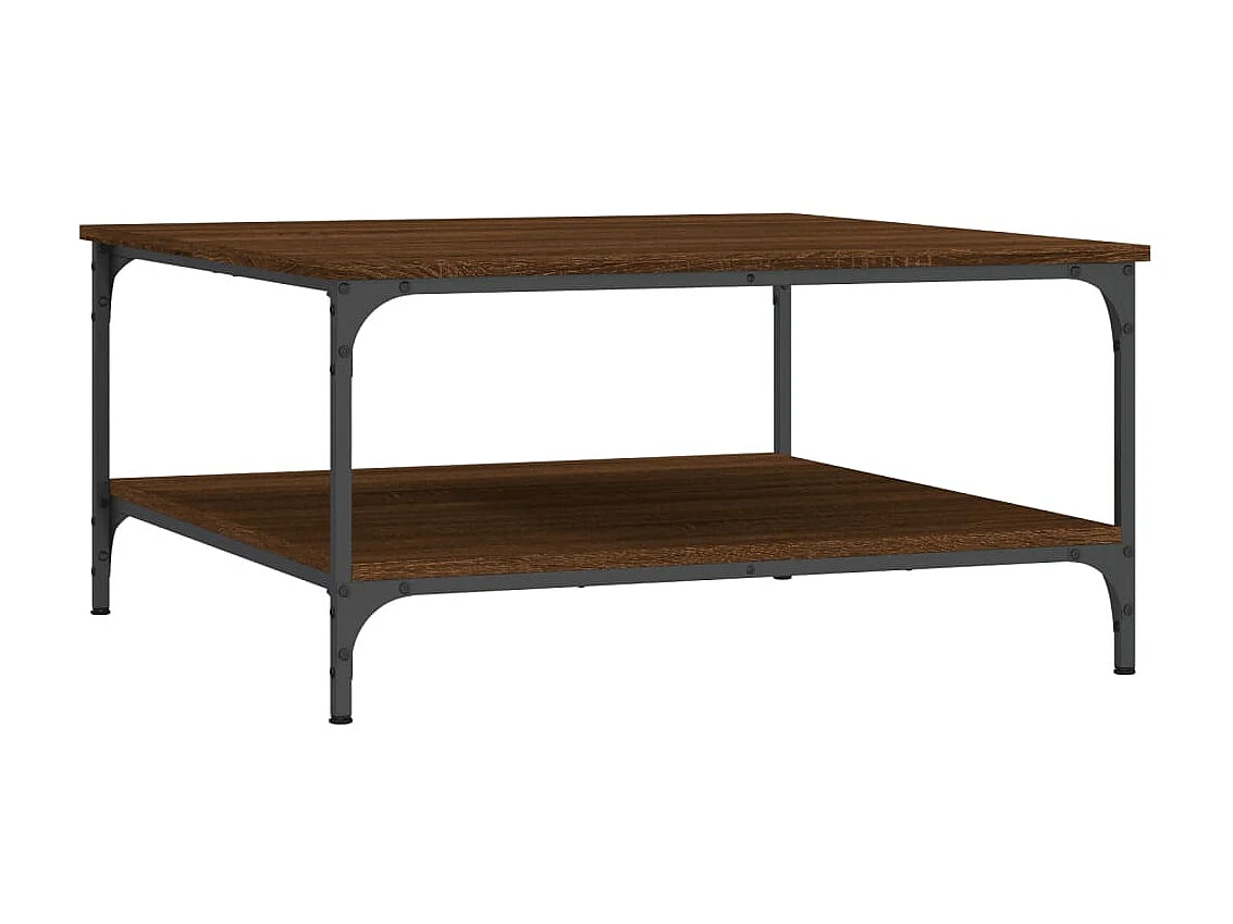 Goudbruin eiken salontafel 80x80x40 cm samengesteld hout