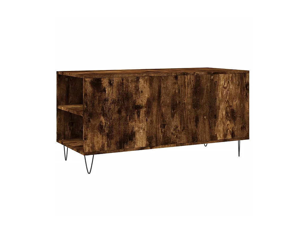 Table basse chêne fumé 102x44,5x50 cm bois d'ingénierie