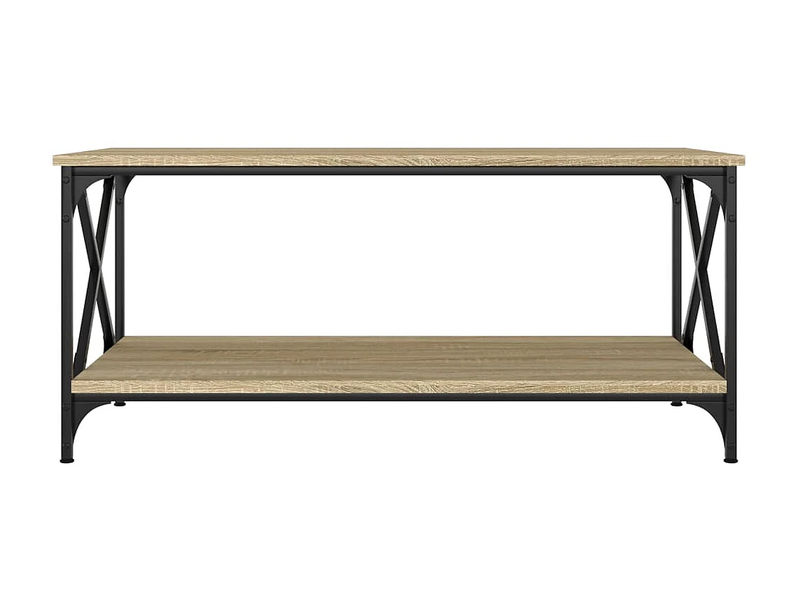 Goud Salontafel Sonoma eiken 100x50x45 cm Bewerkt hout en ijzer