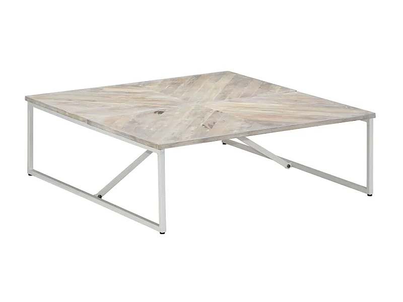 Tavolino Gold 110x110x36 cm Legno massello di mango