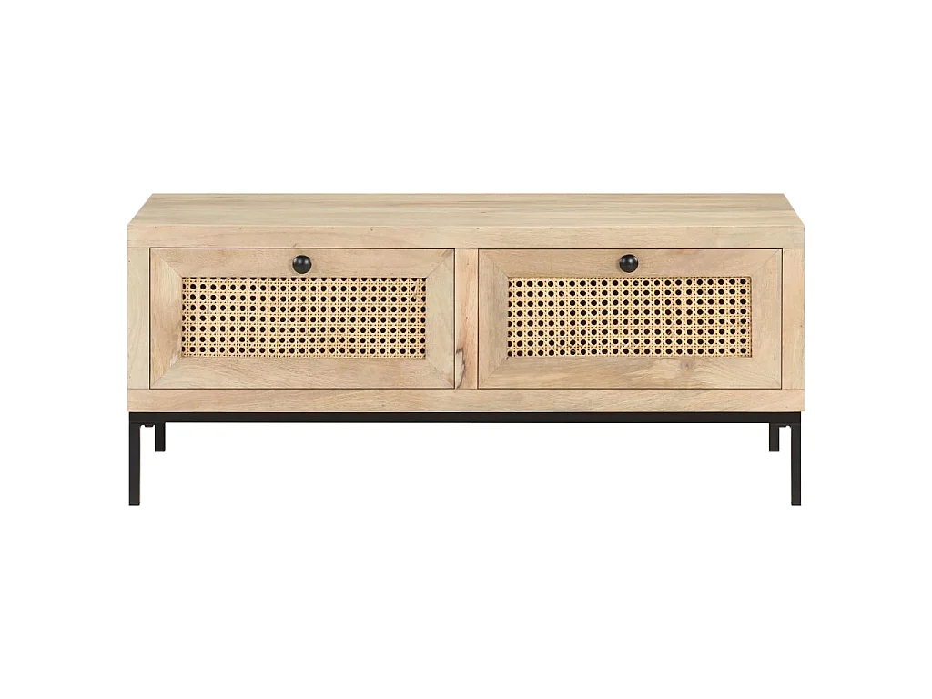 Mesa de centro Gold 90x50x37 cm Madera de mango y caña natural