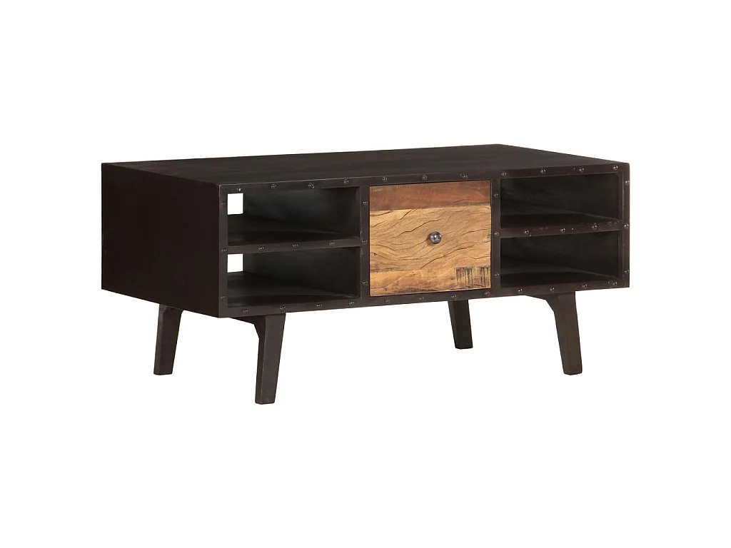 Tavolino Gold 100x50x45 cm Legno massello di recupero