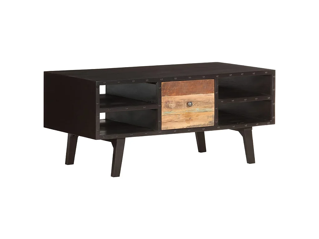 Mesa de centro Gold 100x50x45 cm Madera maciza recuperada